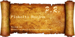 Piskolti Rozina névjegykártya